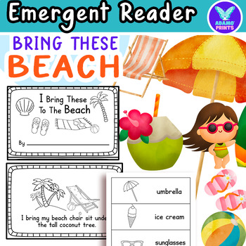 Preview of I bring these to the beach Emergent Reader Kindergarten & First Grade Mini Book