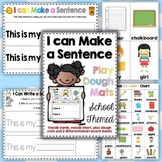 I can Make a Sentence Play Dough Mats School Themed Learn to Read