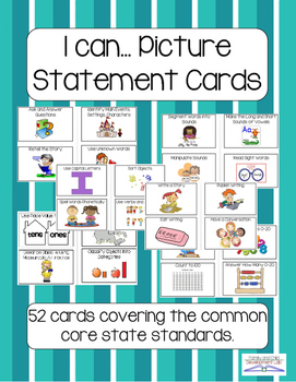 Preview of I can Picture Statement Cards- Kindergarten