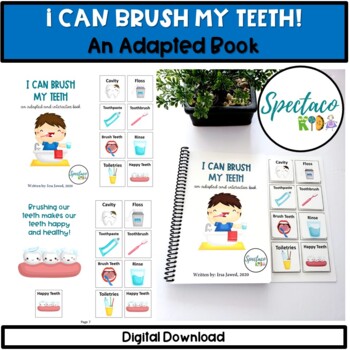 Preview of Life skills brush my teeth adapted book | Kindergarten Homeschool | sequencing
