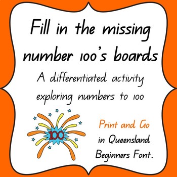 Preview of I can count to 100! Differentiated 100's chart activity.