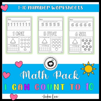Preview of I Can Count to 10 - Math Pack