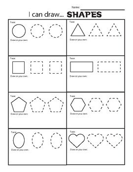 I can draw SHAPES Practice Sheet by Shelley Bonin | TPT