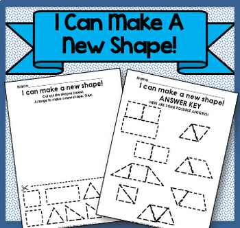 Preview of I can make a new shape! Cut and Paste Activity {Primary Geometry!}