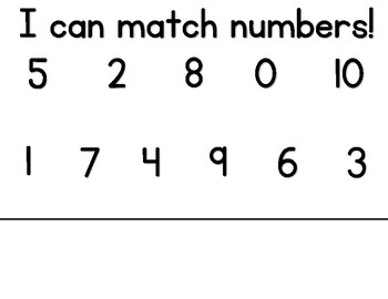 Preview of I can match numbers... Binder Activity