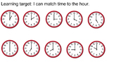 I can match time to the hour (am and pm)