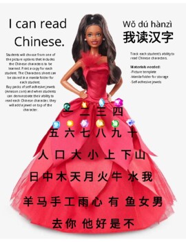 Preview of I can read Chinese Characters (Assessment)