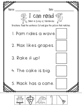 I Can Read Silent E (long Vowel) Sentences By Soar Into Teaching