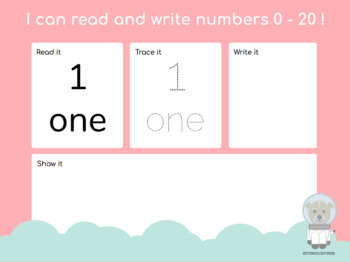 Preview of I can read, write, and represent numbers 0-20!