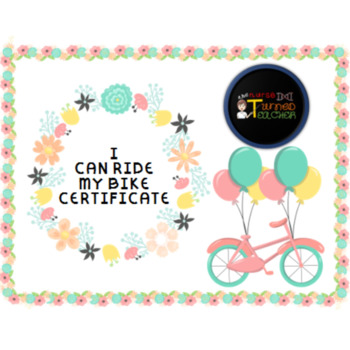Preview of I can ride my bike certificate (editable)