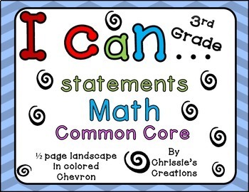 Preview of I can statements 3rd grade Math common core