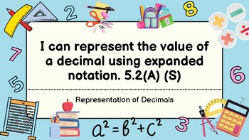 Preview of I can statements, 5th grade Math TEKS 2023-2024