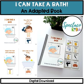 Preview of Life skills take a bath an adapted book | Kindergarten Homeschool | sequencing