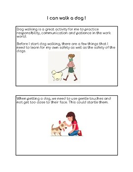 Preview of I can walk a dog! Social story
