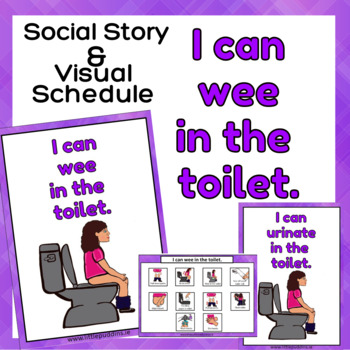 Preview of I can wee / urinate in the toilet - Social Story and Schedule for Girls