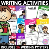 Writing Center Activities Menu: Writing Posters and Writing Templates