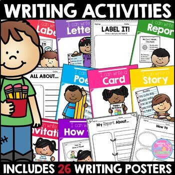 Preview of Writing Center Activities Menu: Writing Posters and Writing Templates