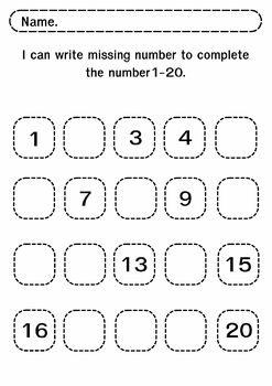 I can write missing number to complete the number1-20. by Enjoy working