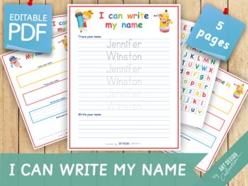 Preview of I can write my name Editable Busy Book Preschool Activity Homeschool Resources