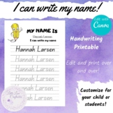 I can write my name | Editable Document | Morning Work | Canva