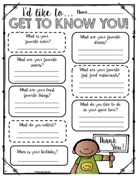 I'd Like to Get to Know You! {Staff Questionnaire} | TPT