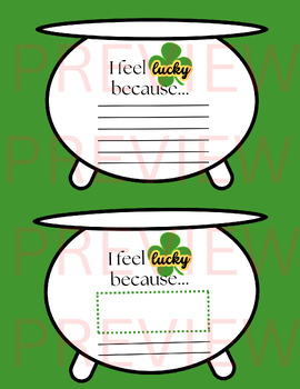 Preview of I feel lucky - St Patrick's Day Activity  St. Patrick's Day Craft March Activity