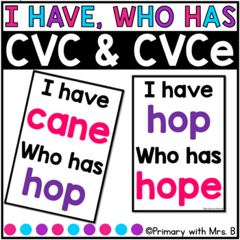 Preview of I have, Who has CVC & CVCe Words | Circle Time Game | Morning Meeting Activity