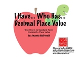 I have.. Who has.. Decimal Place Value ( Hundredths)