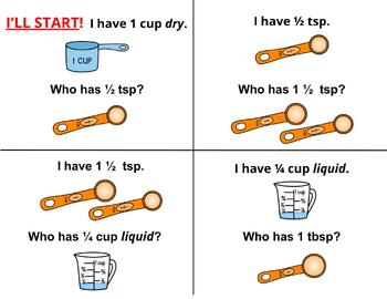 Preview of I have...Who has?  Kitchen Measurements