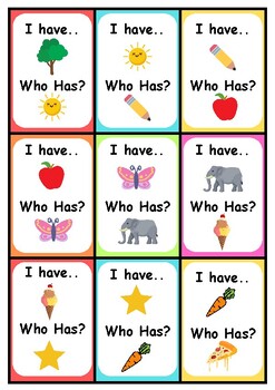 Preview of I have.. Who has? Vocabulary Game