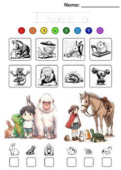 Preview of I have a (Farm animals) - Young kids worksheet