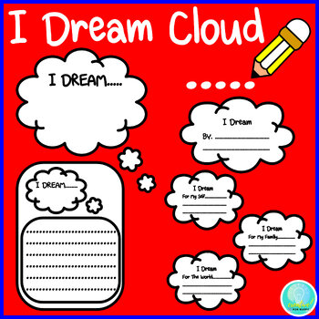 Preview of I Dream Cloud Writing Template Speech Bubble Paper Craft Bulletin Board Ideas