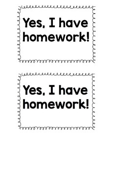 homework reminder slip