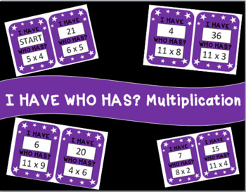 Preview of I Have Who Has- Multiplication