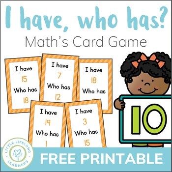 Preview of I have, who has? Math Game for Revising Numbers from 0 to 20 - FREE