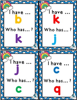 Preview of I have who has, Alphabet - letters