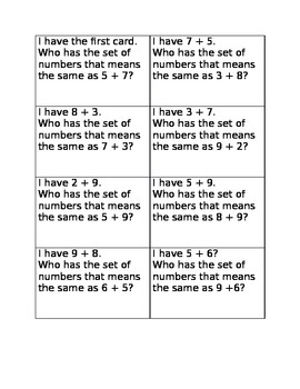 Preview of I have, who has commutative property
