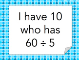 I have, who has multiplication, division, addition and counting
