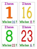 I have who has number cards 1 - 30 Group Game Number Recognition Pre K