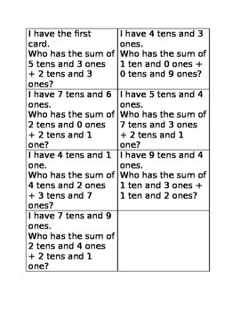Preview of I have who has place value game b