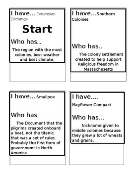 Preview of "I have who has"  template