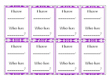 Preview of I have who has template - free