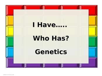 Preview of I have...Who Has? Genetics Vocabulary (editable)