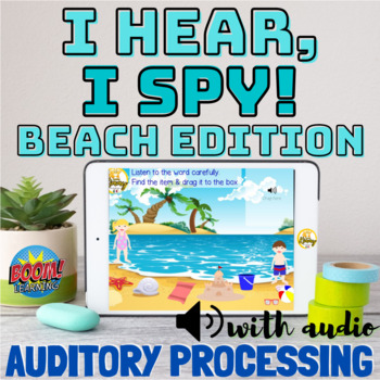 Preview of I hear, I spy (Summer Edition) with audio | Auditory Processing