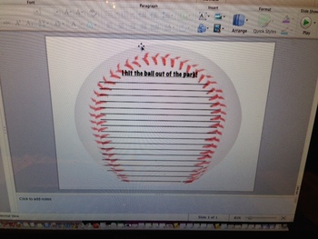 Preview of "I hit the ball out of the park" Lined Paper