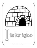 I is for Igloo FREE coloring page