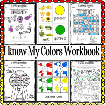 I know My Color Workbook || Adapted For Special Education And Autism