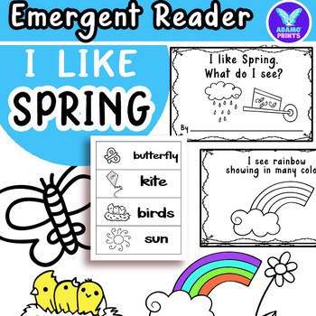 Preview of I like Spring What do I see Emergent Reader Kindergarten & First Grade Mini Book