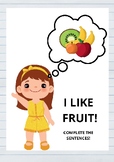 FRUIT in English! I like fruit! Activity - Writing Exercis