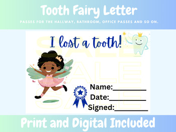 Preview of I lost a tooth certificate - African American Tooth Fairy